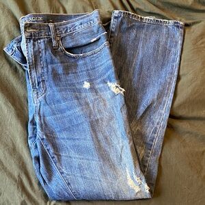 AMERICAN EAGLE | Men’s Blue Distressed Relaxed Jeans